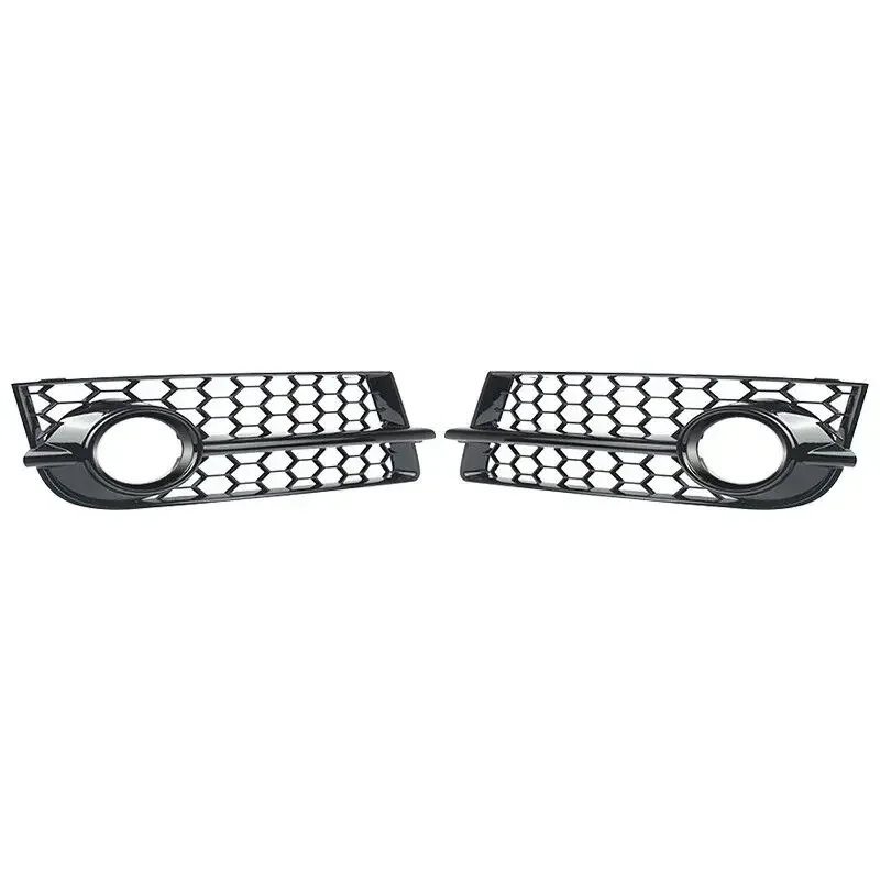 MAGICKIT For Audi TT 8J 2006-2014 Fog Light Lamp Cover HONEYCOMB HEX Front Grille Grill Gloss Black & Black Ring CAR Accessories