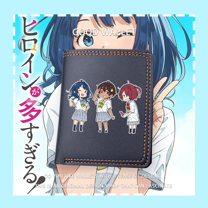 

Makeine: Too Many Losing Heroines Theme Cartoon Short Wallet PU Leather Unisex Purse Men's Wallets Women Card Holders Coin Purse