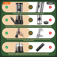 AA05 Electric Salt And Pepper Grinder Set Adjustable Coarseness Rechargeable For Kitchen