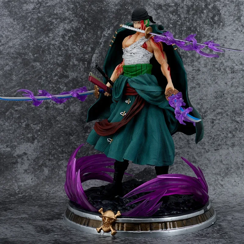 34CM Roronoa Zoro Collectible Figurine One Piece Anime Figure Manga Assemble Model Cartoon Doll Adult Children Kids Boy Toy Gift