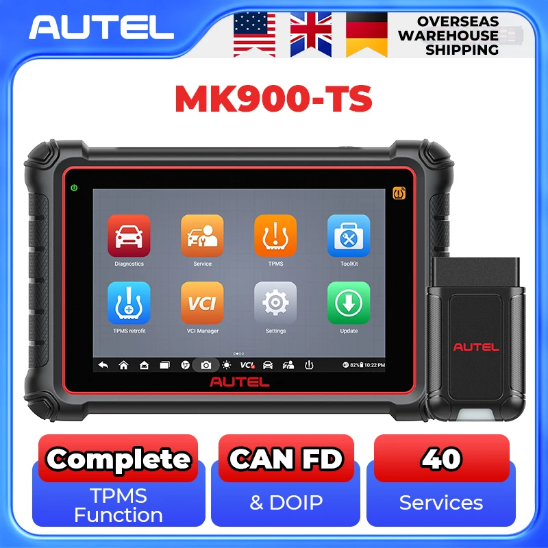 Autel MK900-TS Diagnostic Scanner Bidirectional Full TPMS Tool DoIP/CAN FD 8 Inch Scan Tools 2024 Updated MK808S-TS