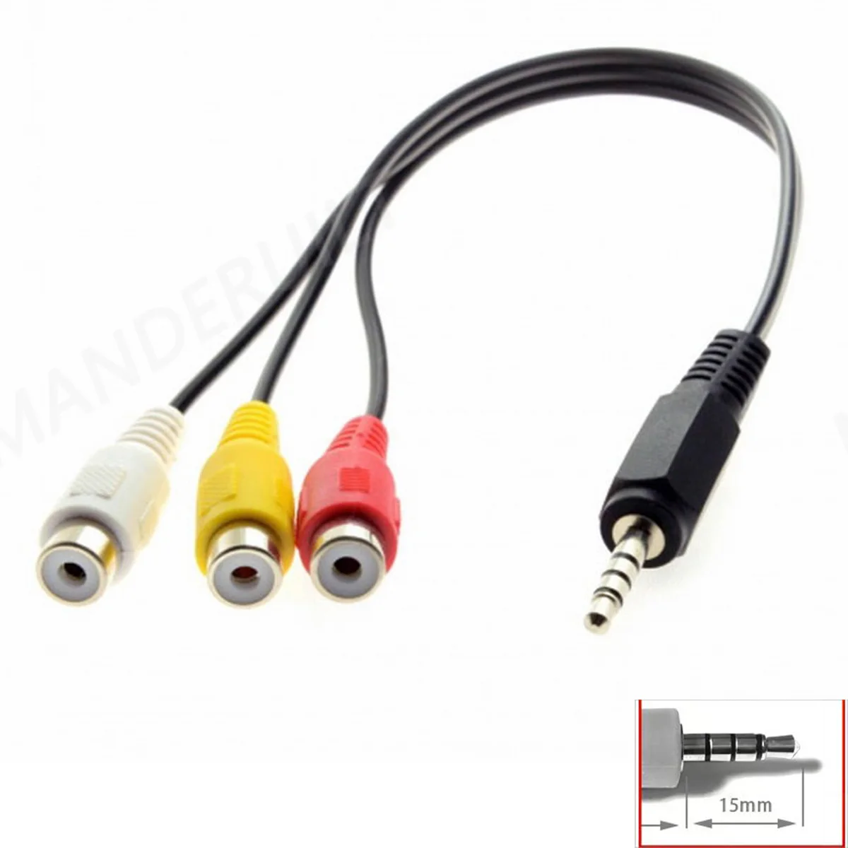 Audio Video Cable Mini AV Male To 3RCA Female M/F  Stereo Adapter 3.5mm Aux Stereo Audio RCA AV Audio Video Adapter Cord