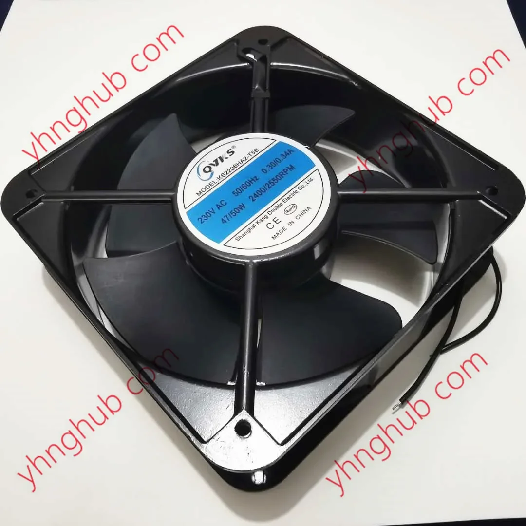 

QVKS Kanshuang KS2206HA2-T5B AC 230V 0.30A 200x200x60mm 2-Wire Server Cooling Fan
