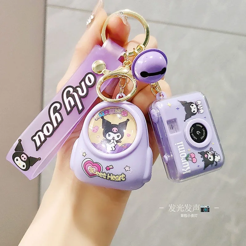 

Cinnamoroll My Melody Anime Kawaii Sanrio Schoolbag Keychain Pendant Cute Cartoon Night Atmosphere Light Bag Decoration Toys