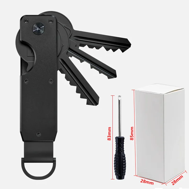 1 Stück Schlüsselorganizer aus Aluminiumlegierung, kompakter Halter, Metall-Schlüsselanhänger für Männer, Geschenke, Auto-Taschenanhänger, Schraubendreher im Lieferumfang enthalten – Detail 3