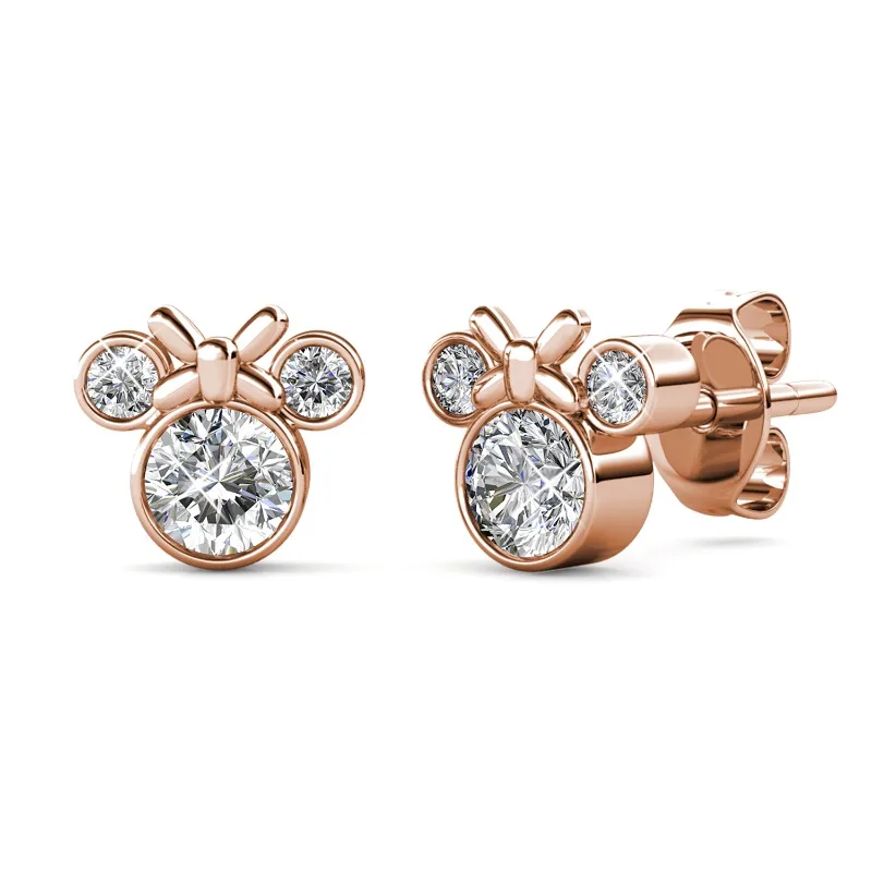 

Daisini 925 Sterling Silver Mickey Mouse Earrings Embellished with Swarovski Crystals Simple Mickey Ear Studs for Women