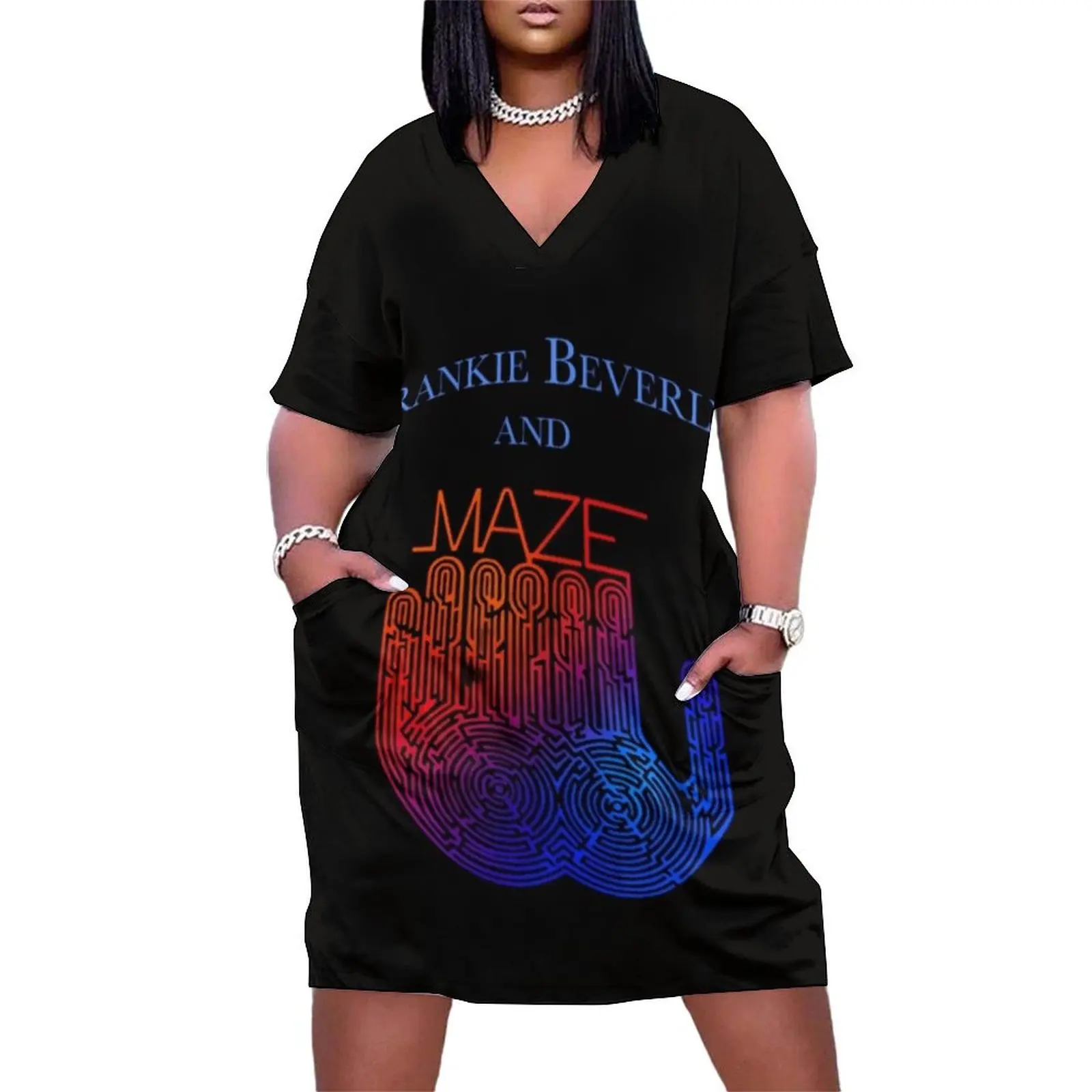 

Frankie Beverly And Maze Loose Pocket Dress dress women elegant luxury Women's dress elegant long sleeve dresses