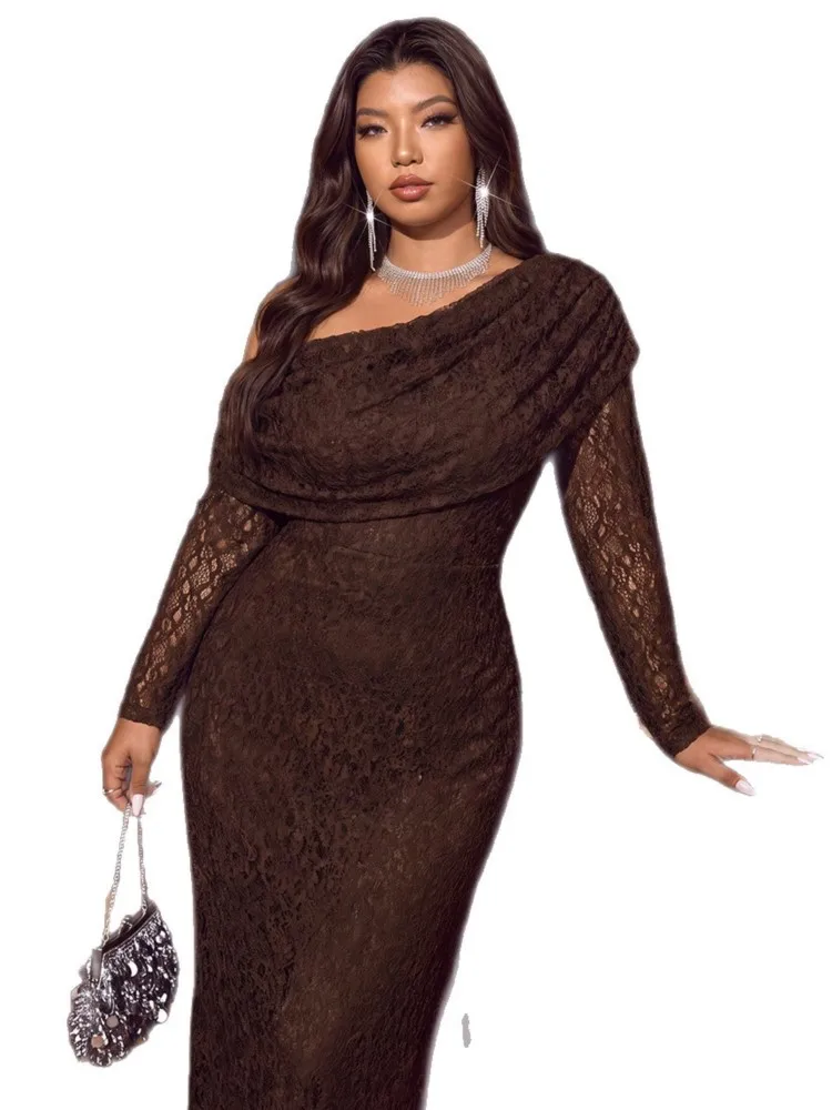 Picture 6: XL-4XL Plus Size Clothes Dresses Women Spring Autumn Robes Long Sleeve Street Style Casual 3XL Big Size Maxi Dress Oversized