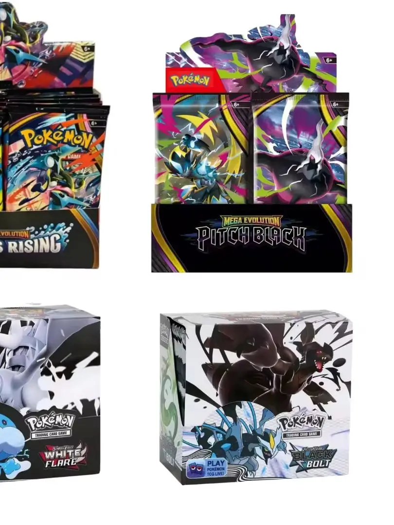 36PSC TCG – zestaw kart do gry, w którym można wymieniać karty, w formie pudełka z kartami do rozgrywki, seria Mega Evolution, Chaos Rising, kolor: czarno-biały, seria Flare, seria Black Bolt, — 2