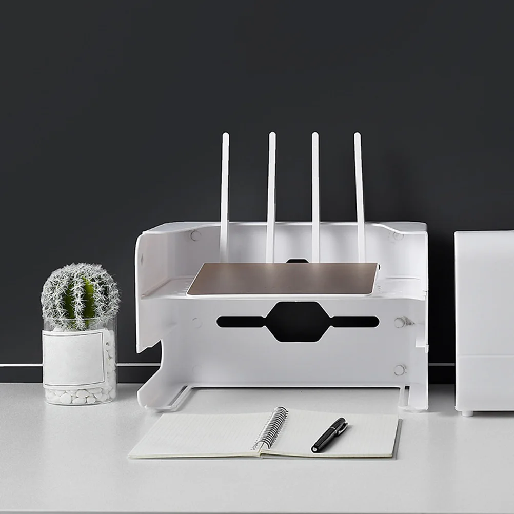 

Router Storage Box ABS Material Double Layer St Hollow Design Cable ganizer Wear Heat Resistant Practical Holder Strong Capacity