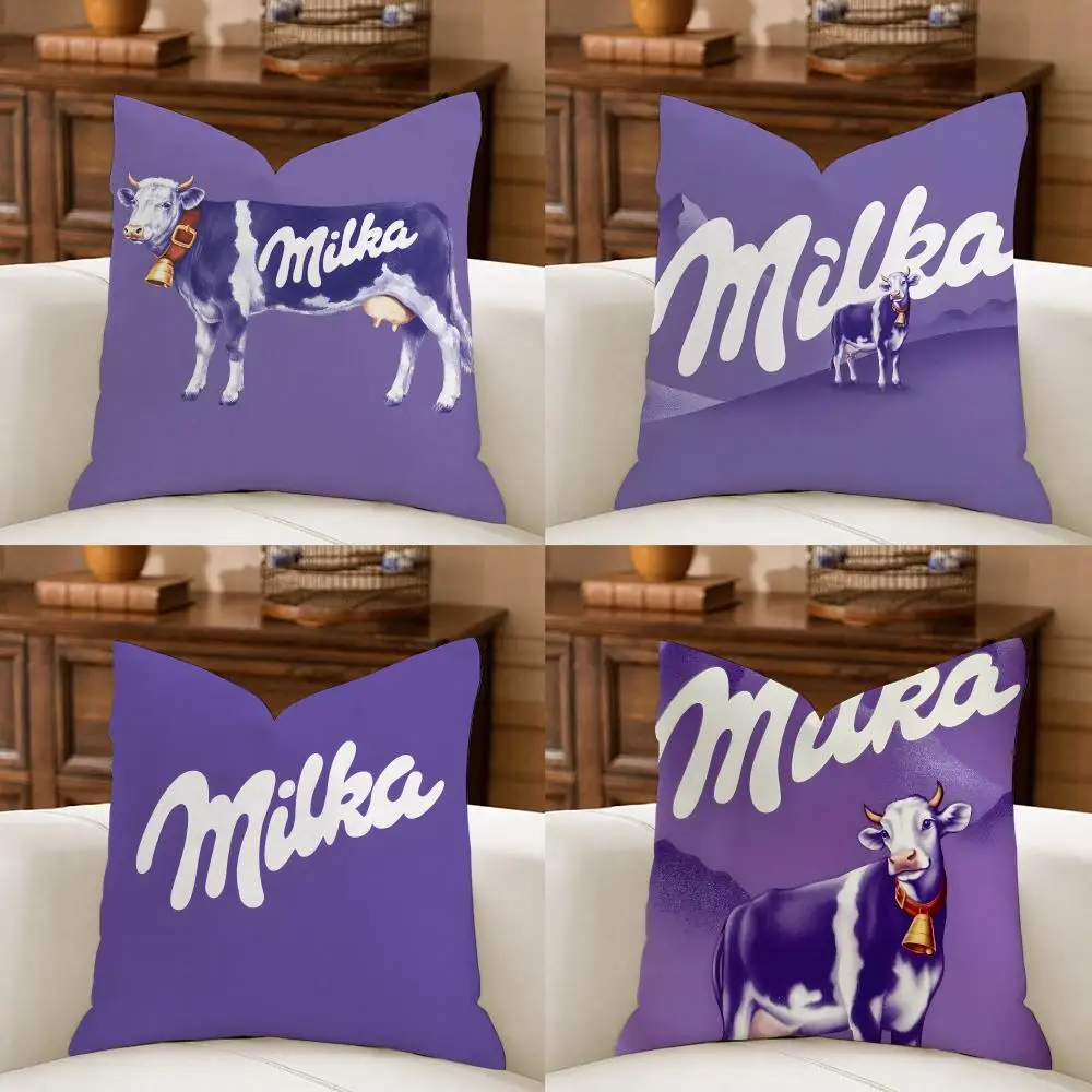 Chocolate M-MilkaS BoxS Cushion Cover Organic Linen Square Pillow Case Durable Non-Allergenic And Kind To Skin