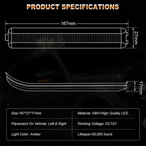 Imagen 2 del producto 9L3Z-17E749-BA 9L3Z-173749-AA luces LED dinámicas para espejo lateral intermitente para Ford F150 Raptor 2010 2011 2012 2013 2014