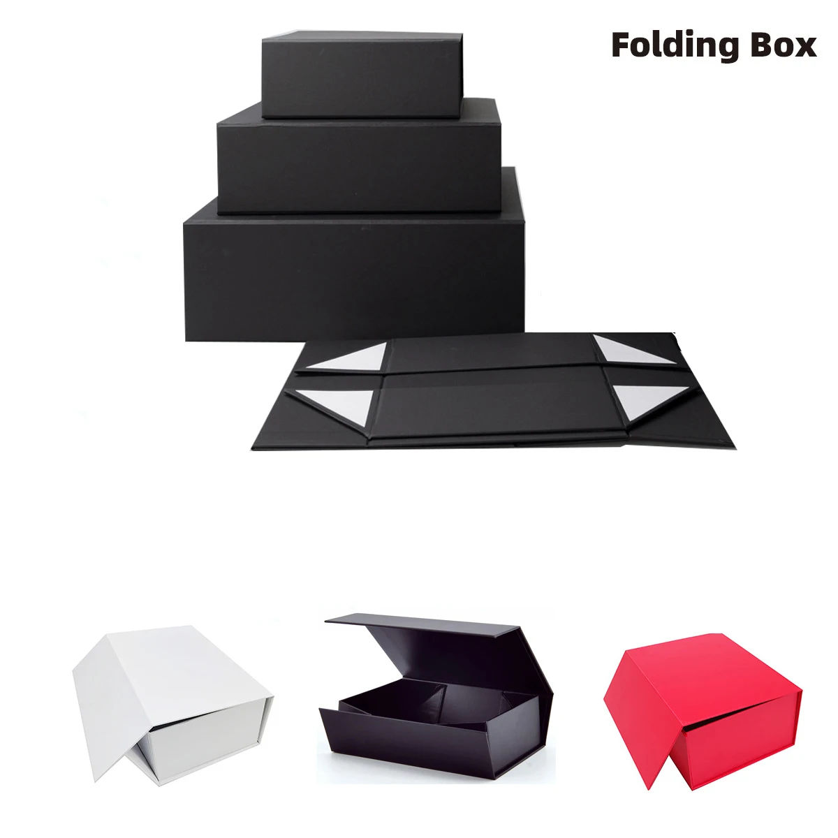 Gift Box 33x25x12CM, Large Gift Box with Lid, Groomsman Box, Sturdy Gift Box, Collapsible Gift Box with Magnetic Closure