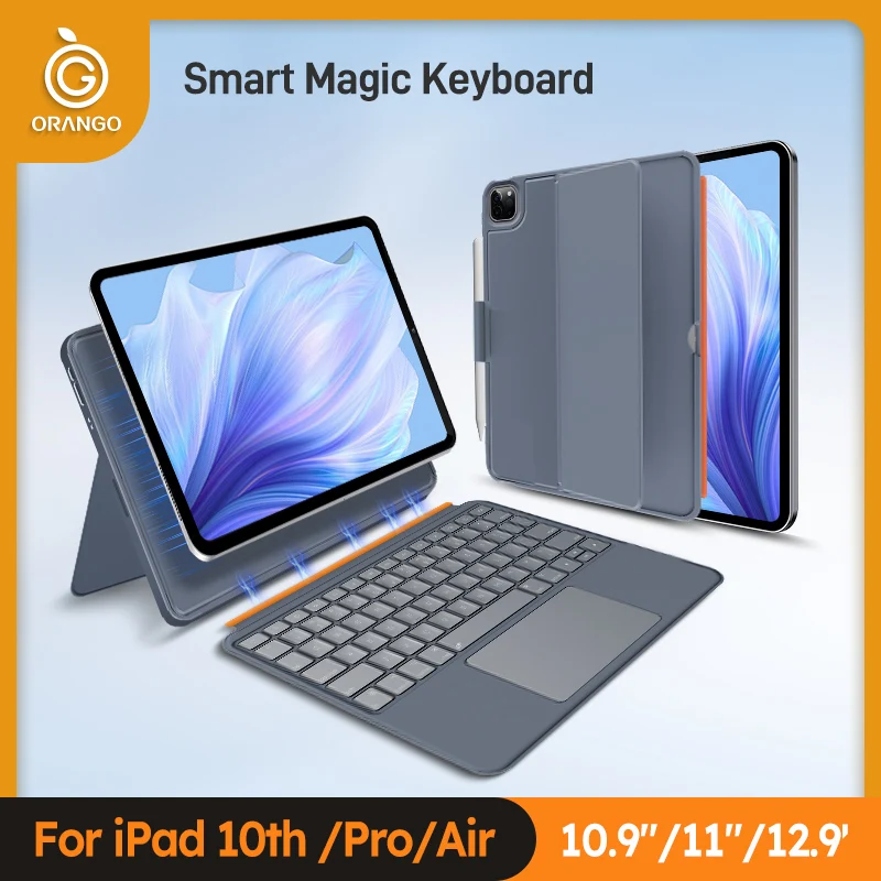 

Волшебная клавиатура для iPad Pro 11 12,9 Air 4/5/6 iPad 10-го поколения для 12,9, 6, 5, 4, 3, съемный чехол для смарт-планшета