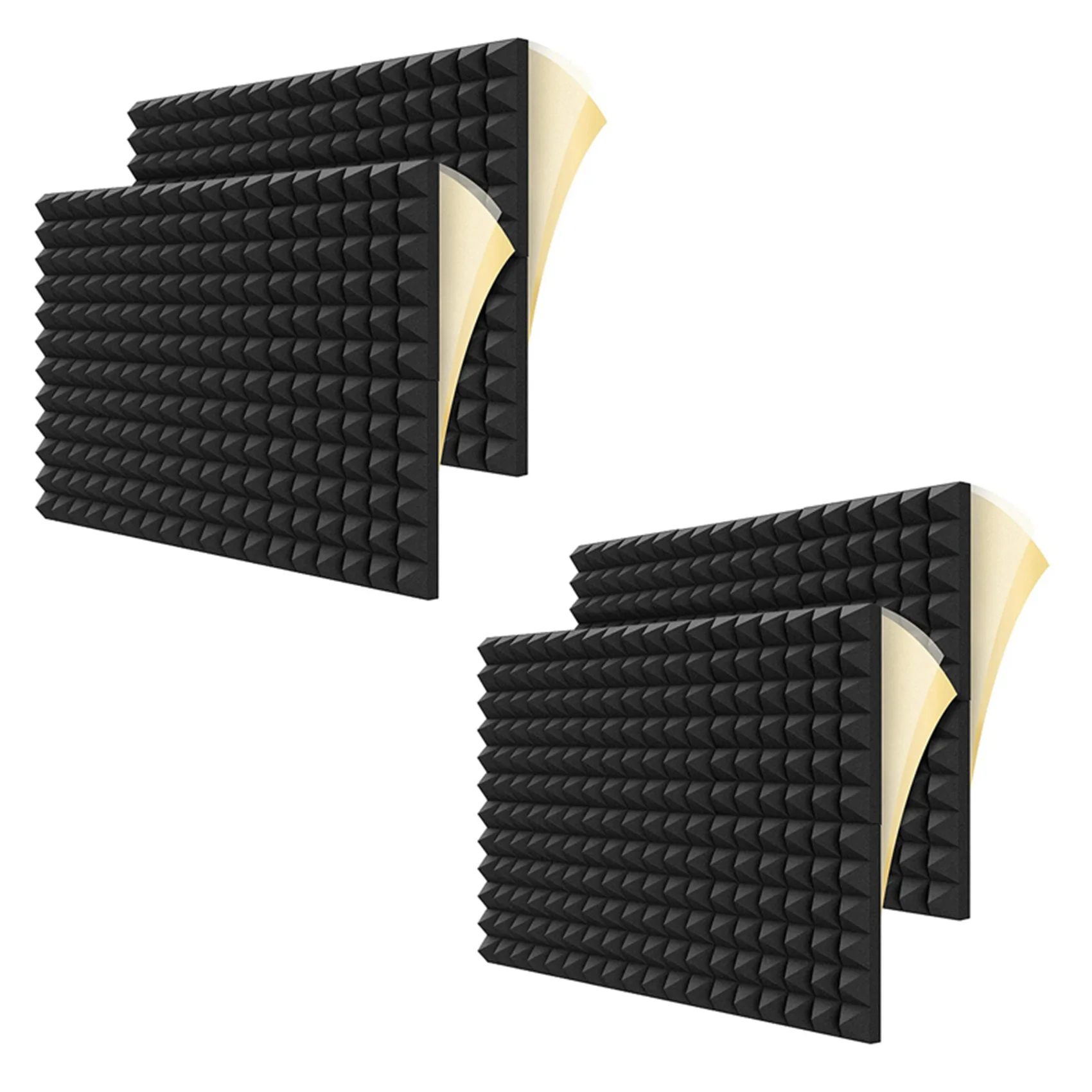 *X07A 24Pcs Soundproof Foam Panels,2 Inch x 12 Inch x 12 Inch Pyramid Shaped Acoustic Panels for Wall,Studio, Home and Office