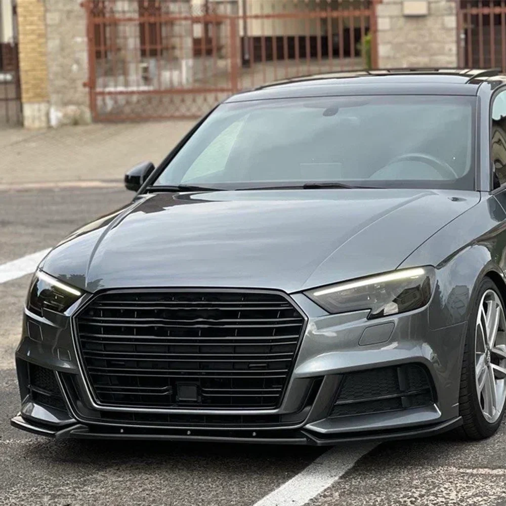 For Audi A3 8V S-line S3 2017 2018 2019 2020 Saloon / Sportback Car Front Bumper Lip Diffuser Splitter Bodykit Tuning