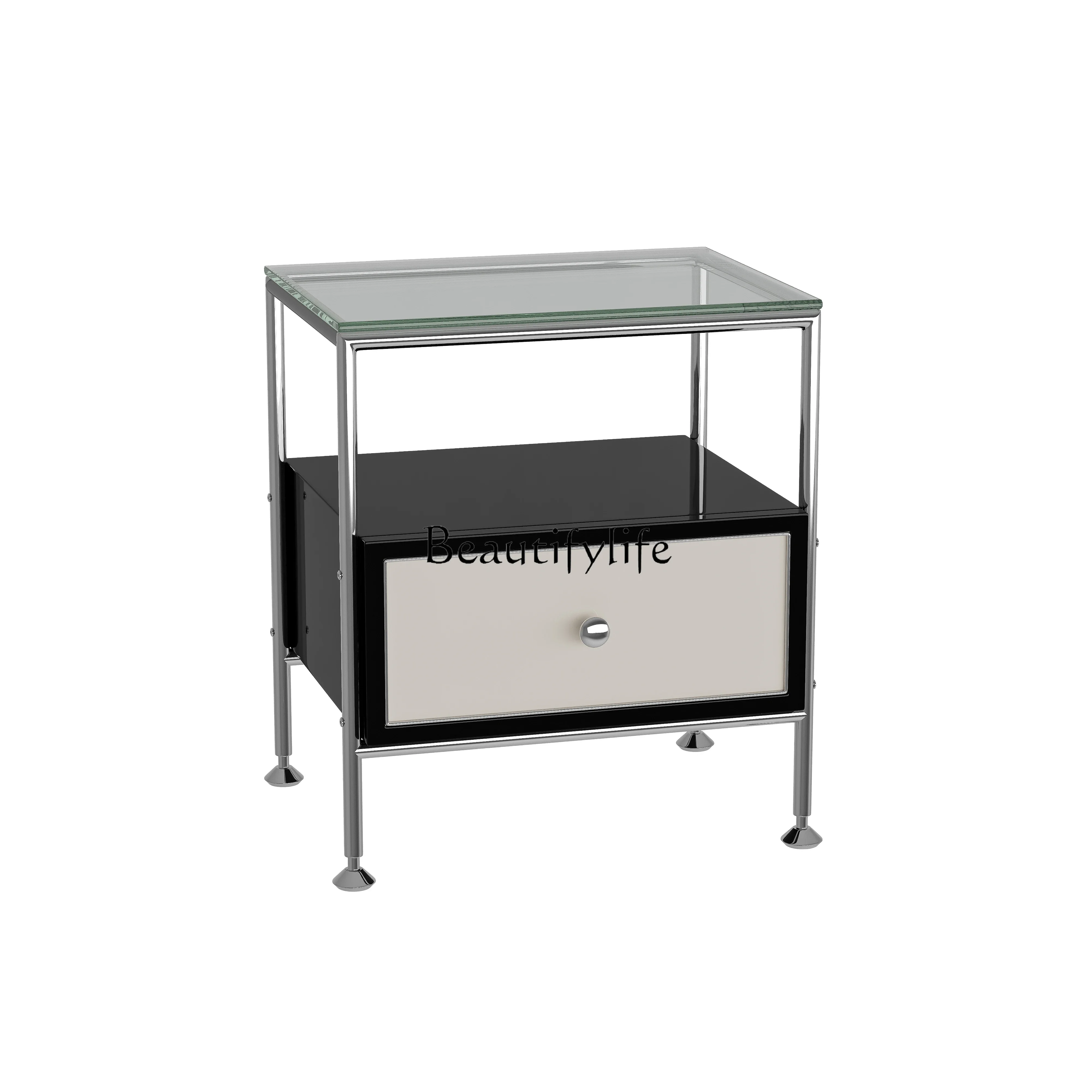 

44Simple modern hollow bedside table, household bedroom side storage cabinet