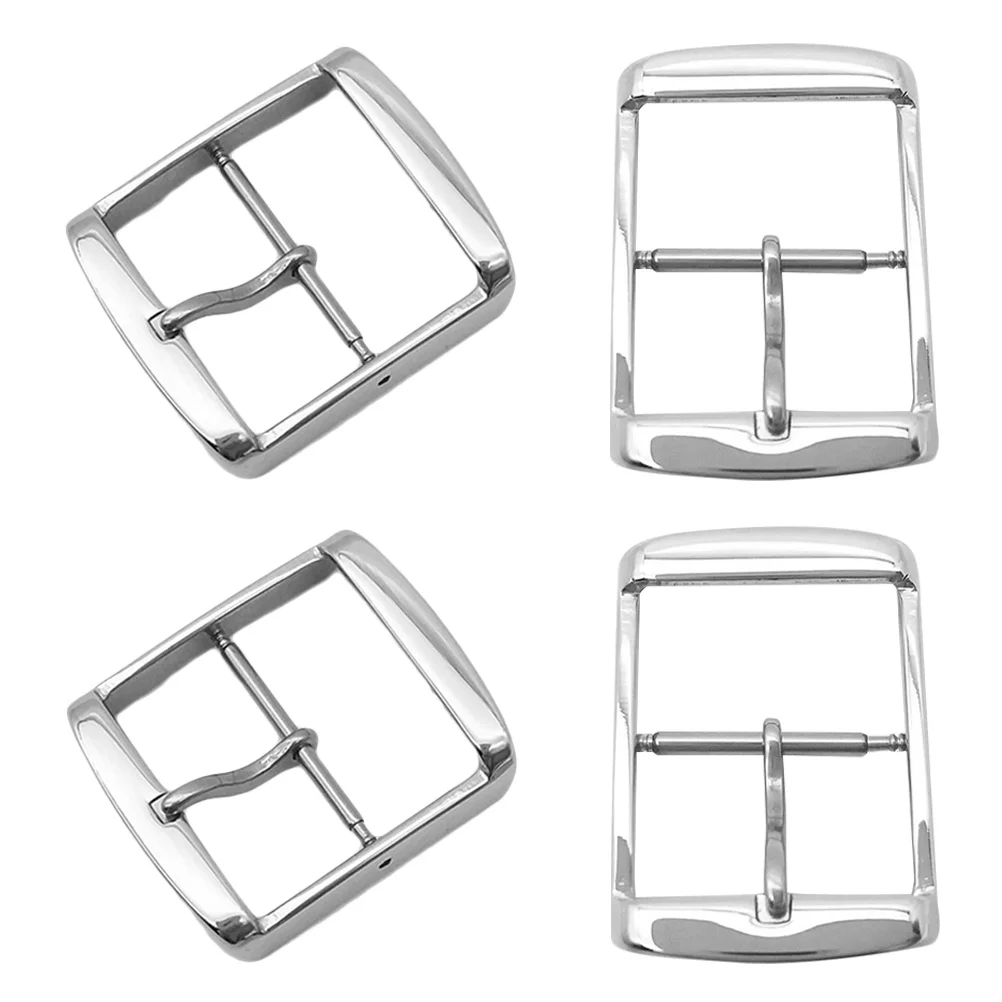 4Pcs Watch Strap Replacement Buckle Durable Metal Clasp Elegant Rectangular Design Adjustable Length Compatible Various Watches