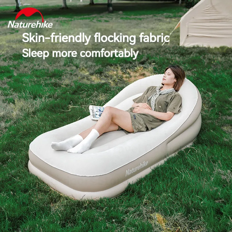 Naturehike Lazy Sofa With Pillow 1-2 Persons Portable Outdoor Camping Tent Single Lunch Rest Air Cushion Bed With Built-In Pump