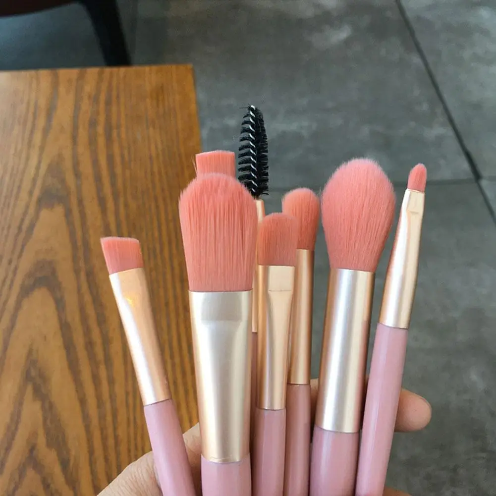 8 pçs/set Mulheres Portátil Viagem Pincéis de Maquiagem Conjunto Corretivo Blush Sombra de Olho Marcador Fundação Pincel Maquiagem Ferramentas de Beleza