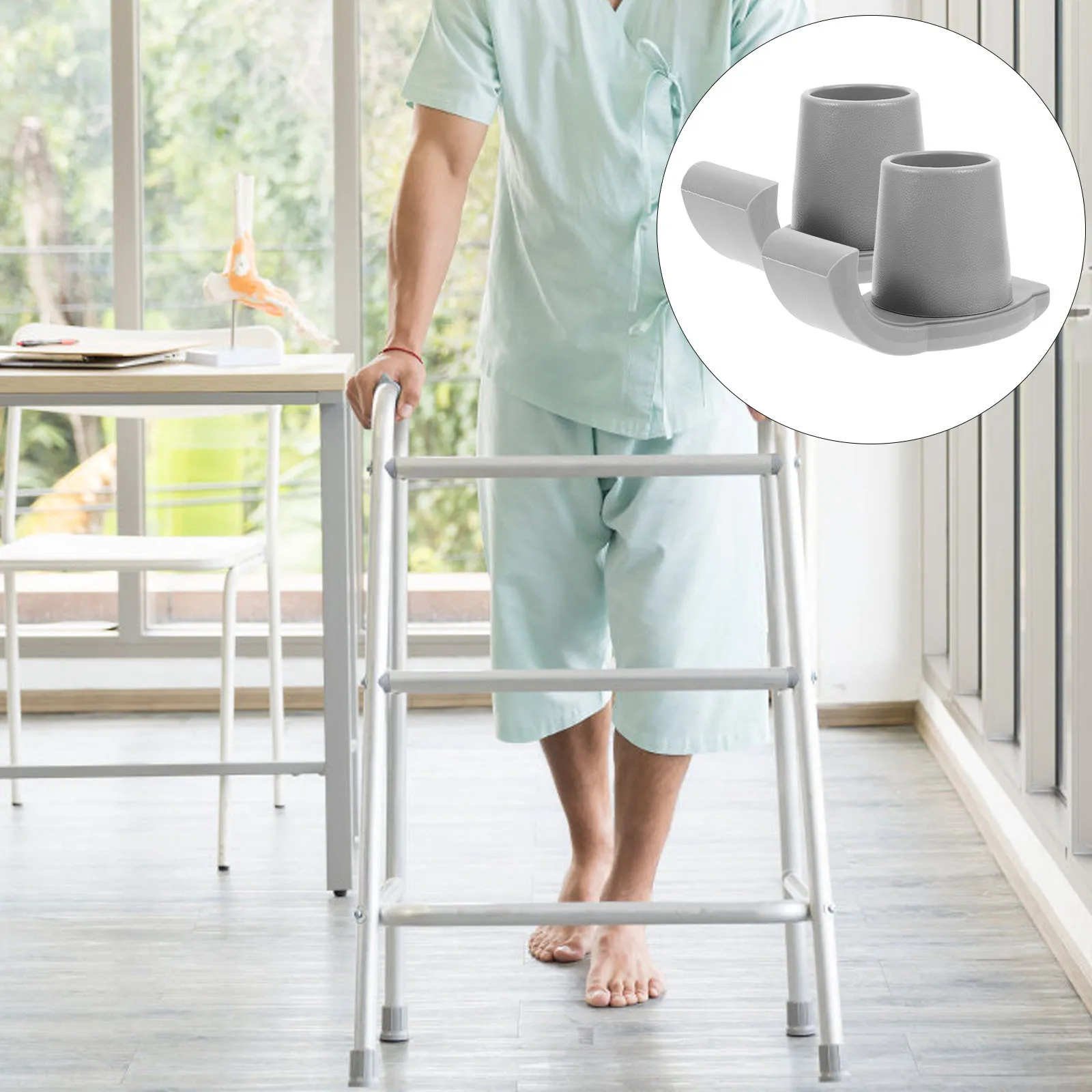 

2Pcs Anti-Skid Rubber Cane Tips Crutch Pole End Covers Non-Slip Wear-Resistant Walking Stick Crutch Tips Cane Tip