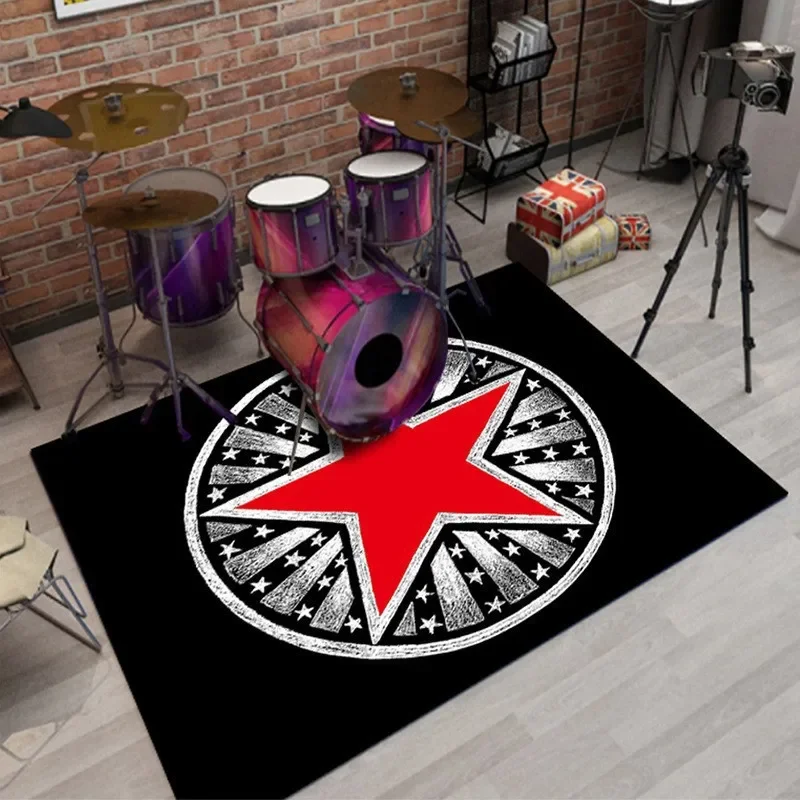 Drum Carpet, Electric Drum Mat Jazz Drum Soundproofing Electronic Drum Carpet Mat Black Musical Instrument Home Decoration Rug
