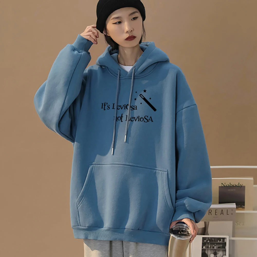 Women Hipster Streetwear Sweatshirts 2024 It\'s Leviosa Magic Fleece Casual Hoodies Female Autumn Harajuku Tracksuit Brand Hooded