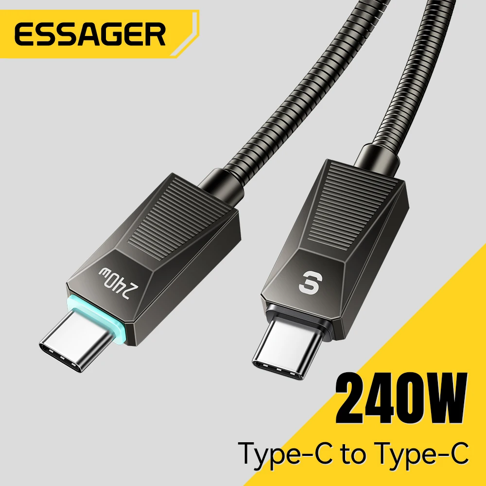 

Essager 240W Type C Cable For iPhone16 15 USB C PD Fast Charging Charger Wire Cord For Macbook Samsung Xiaomi Type C USB C Cable