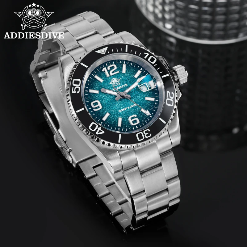 

ADDIESDIVE High Quality Super Luminous Quartz Watch Rotatable Bezel 200m Waterproof Male Watch Stainless Steel New Men's Watches