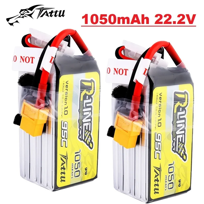 NEW TATTU R-LINE 1.0 22.2V Lipo Battery 1050mAh 95C For RC Helicopter Quadcopter FPV Racing Drone Parts 6S Drones BATTERY