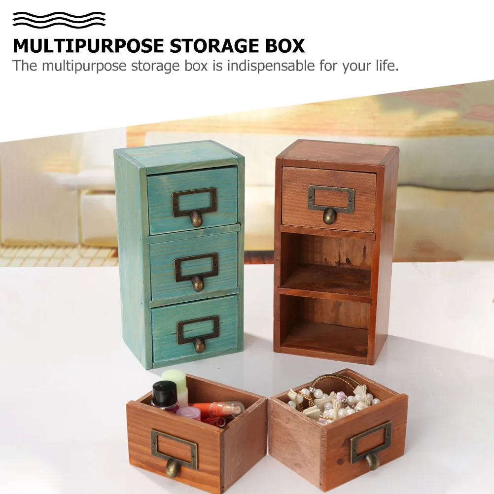 

1Pcs Wooden Storage Box Multifunctional Organizer Large Capacity Container for Cosmetics Sundries Desktop Kitchen Living Room