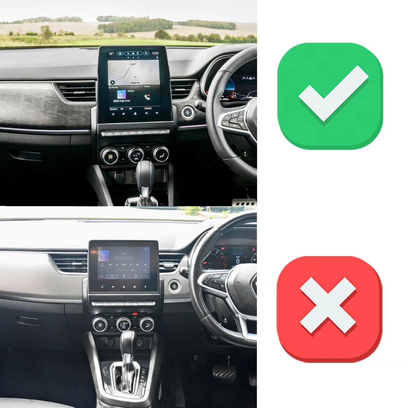 for Renault Arkana XM3 2020 2021 2022 2023 2024 2025 2026 Integrated Screen Mount Phone Holder Mount Car Accessories
