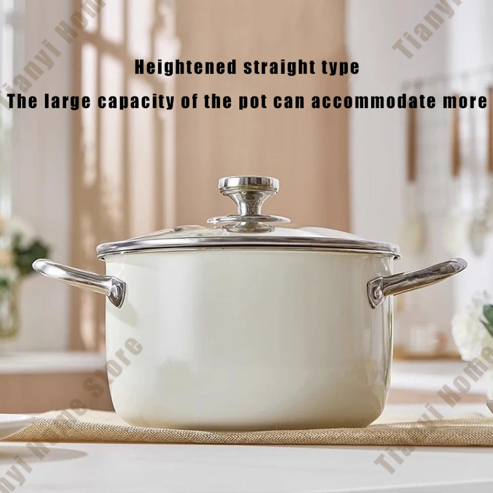 304 Stainless Steel Soup Pot Non-stick Pan with lid Home Hot Pot Induction Cooker Gas Stove Universal Food Supplement Milk Pot