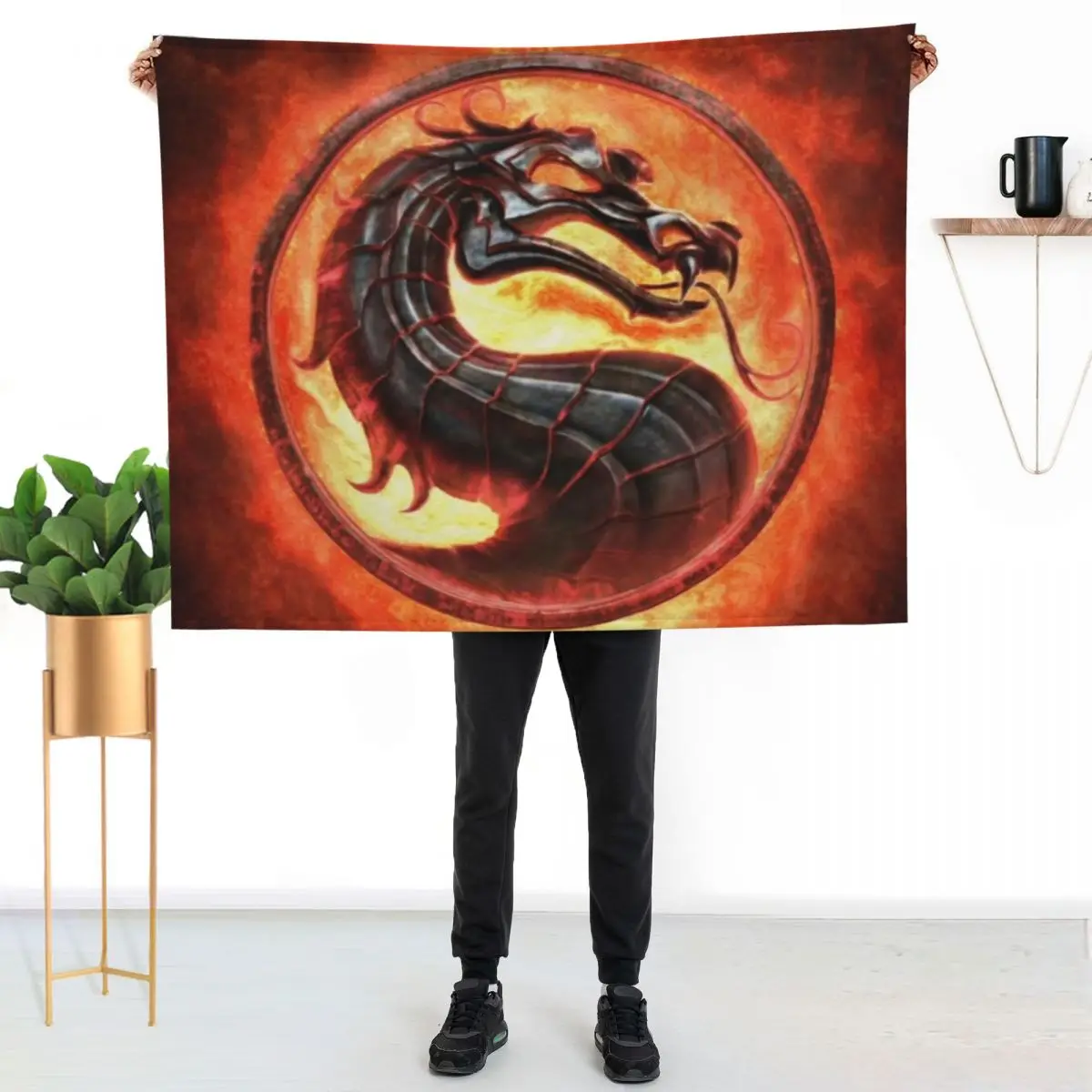 

Mortal kombat sega Throw Blanket Cozy Light Blanket for Travel Camping Picnic