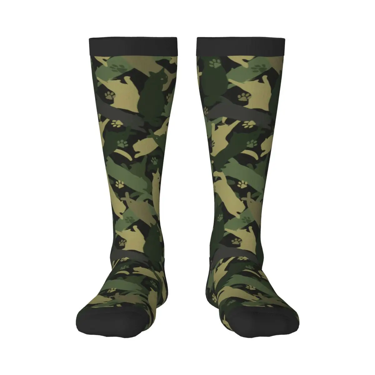 

Весенне-осенние гольфы, камуфляжные длинные чулки для школьных танцев с котами