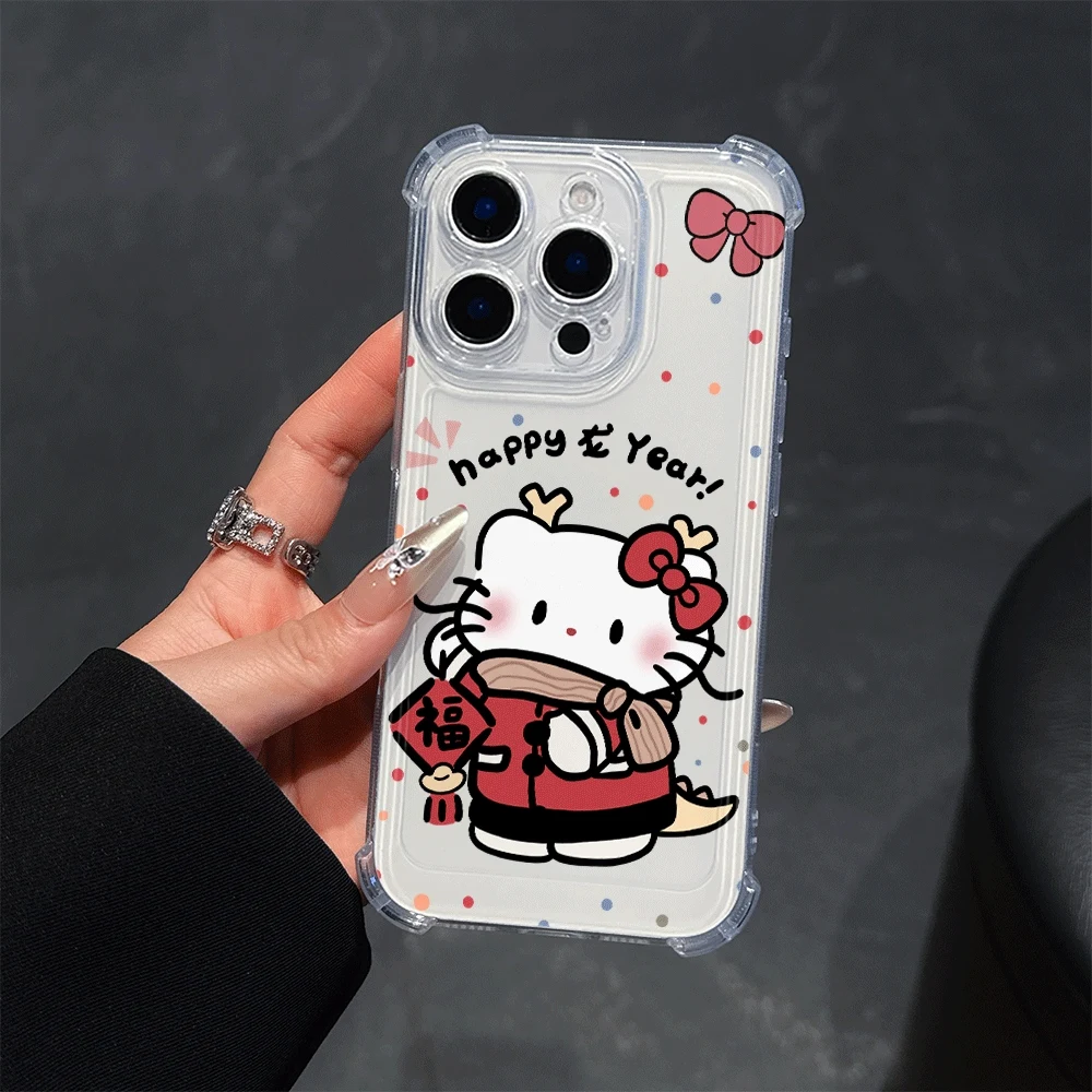 Custodie per cellulari Sanrio per IPhone 14 IPhone 16/15/14/13/12/11/x/xs/xs Max Custodia per telefono trasparente per ragazze Hello Kitty Cartoon Toys