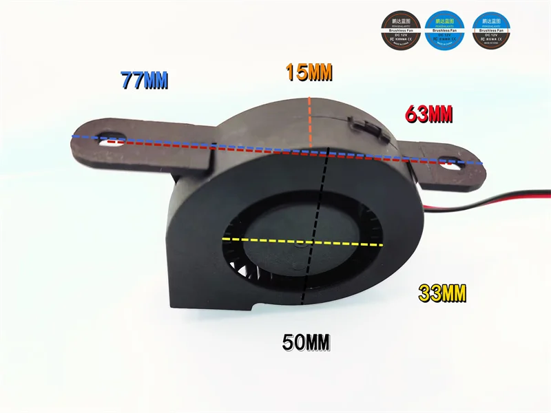 50*5015MM New 5015 Turbo Blower Bracket Long Foot Humidifier Mute 24V 0.04a 5cm Cooling Fan