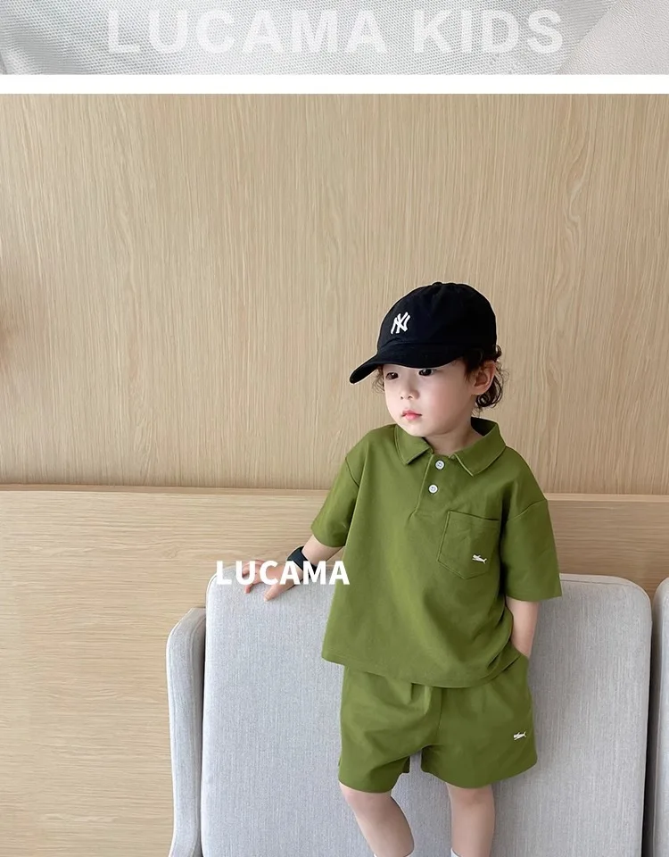 Children's Clothing Boys Summer New Suit Middle and Large Children Korean Version of the Casual Polo Top Shorts Summer Clothing