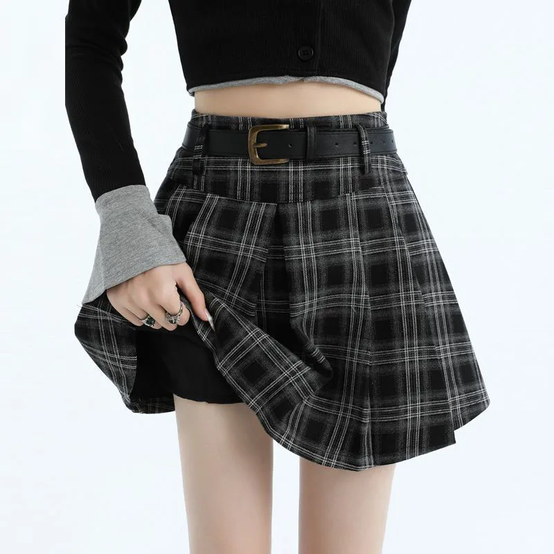 Women Autumn Winter Plaid Pleated Skirt New Uniform Japanese School Preppy Jk Skirt Woman Korean Fashion Y2K A Line Mini Skirts