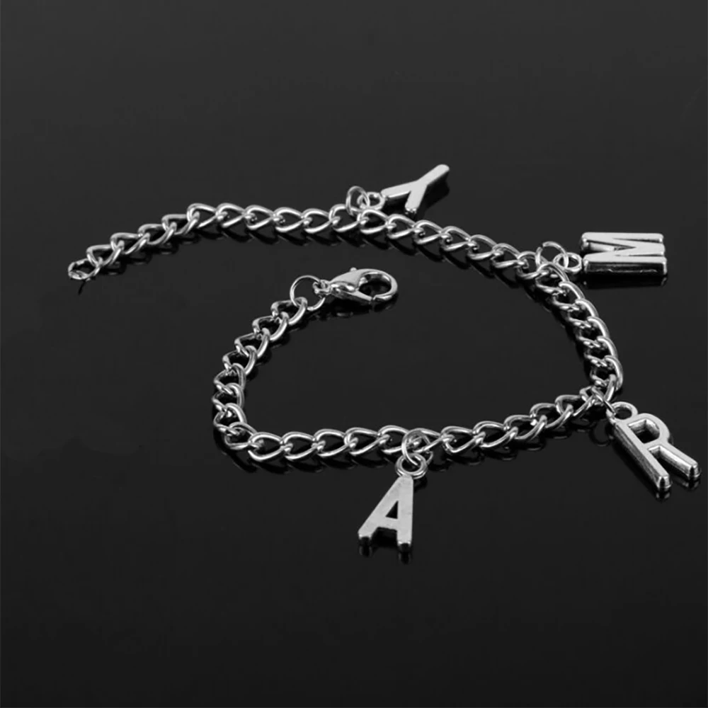 New Simple Retro Punk Jimin ARMY Letter Bracelet Women Men Kpop Boys Jewelry Korean Street Niche Trend Party Banquet Accessories
