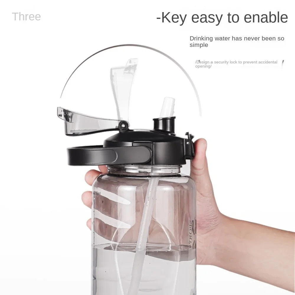 with Straw Sports Straw Water Cup Graduated Large Capacity Drinking Bottle With Straw Portable Leakproof Water Cup with Straw