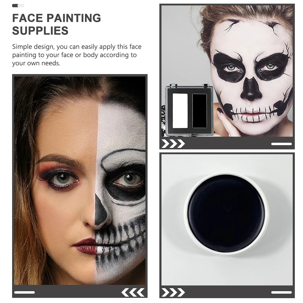 

2pcs Face Painting Supplies Body Paint Pigment For Halloween Cosplay Party Diy Face Makeup Festival Football Fans Adult Body Art