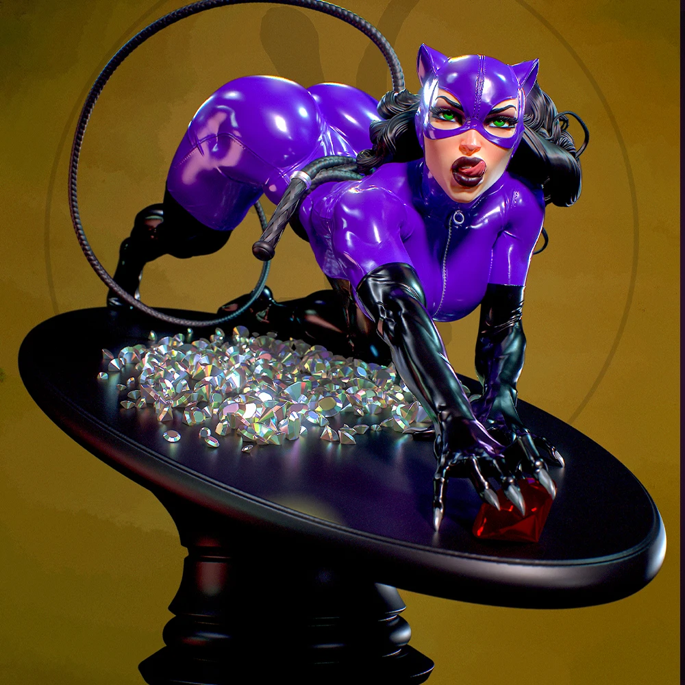 

1/24 Sexy Cat NSFW Resin Figurine Toy Unpainted GK Doll Unassembled 3D Print Assembly Miniature Reduction Statue Toy