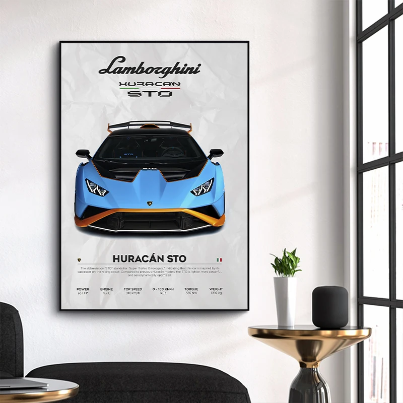 Ford Mustang Koenigsegg Jesko Luxury Sport Car Poster and Prints Canvas Printing Wall Art Picture for Living Room Home Decor