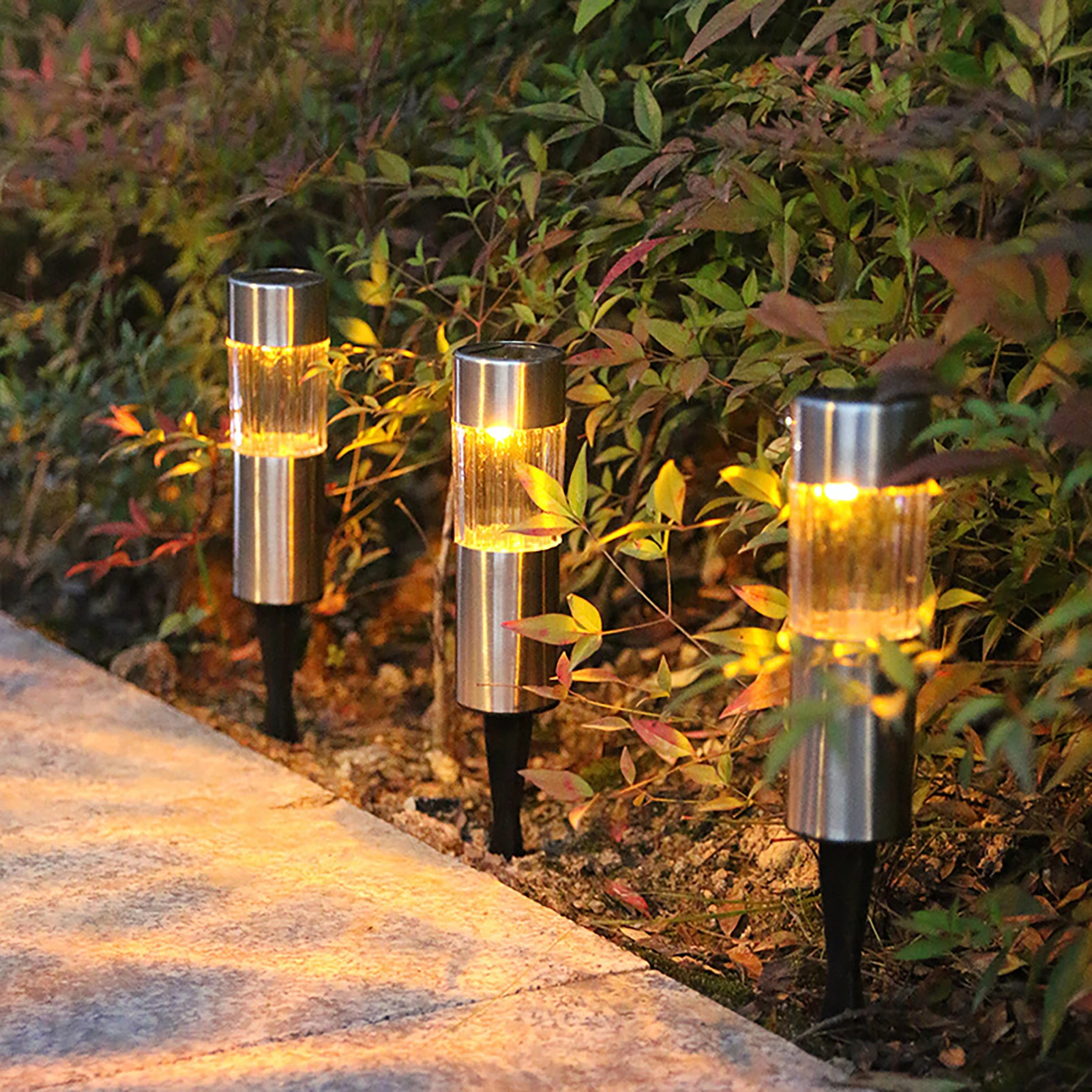 Tuinverlichting Op Zonne-Energie Met Verbeterde Zonnepaneelpadverlichting Geschikt Voor Vakantieroute Patio Tuin Decoratie Licht