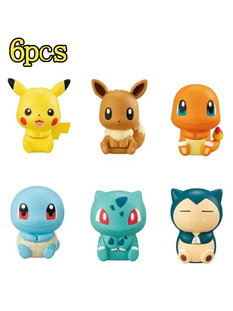 6Pcs Pokemon Figur Pikachu Charmander Squirtle Anime Cartoon Puppe Spielzeug für 2D Action Figure Sammlung Geburtstag Geschenk
