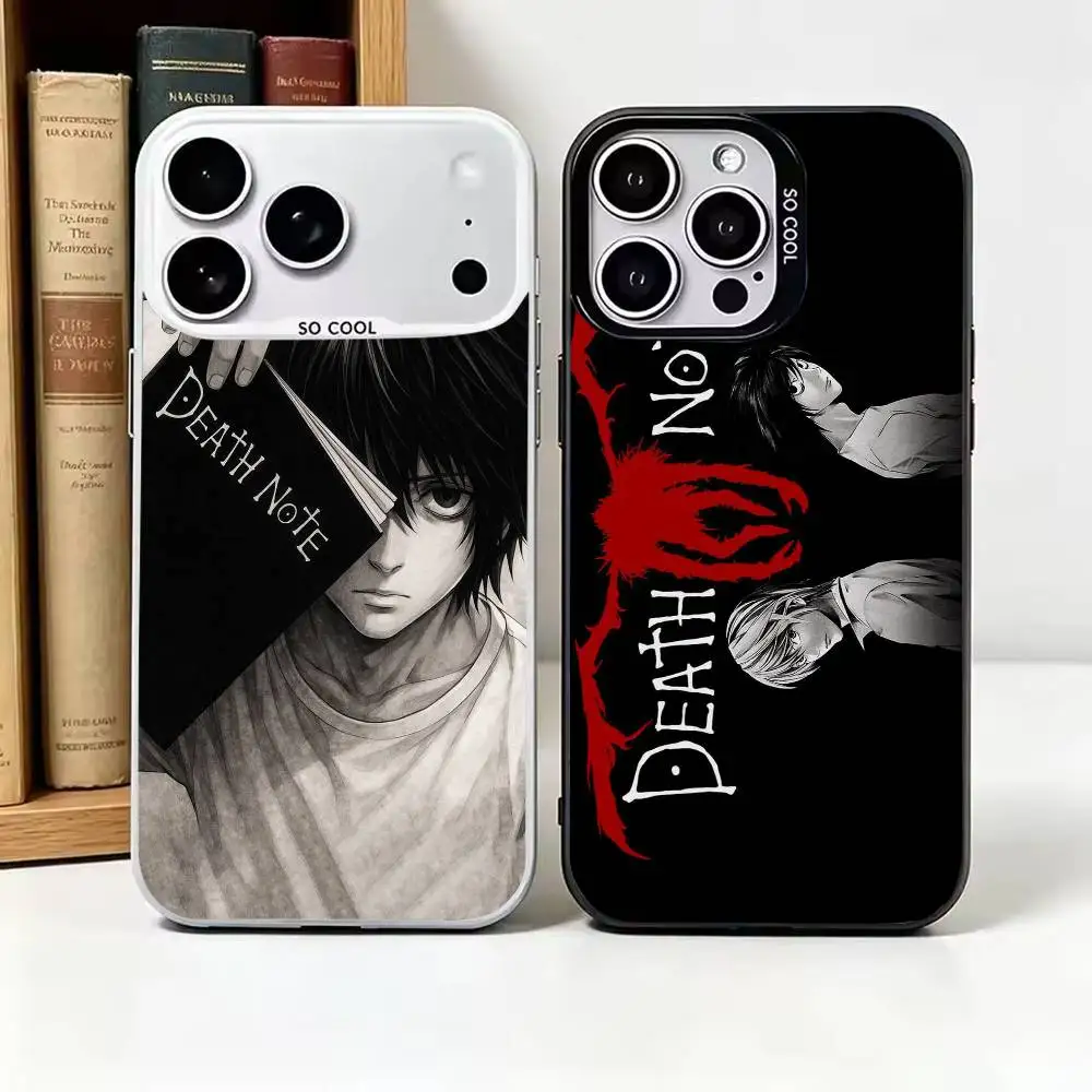 Чехол для телефона M-Manga D-Death N-Note R-Ryuk DNR для iPhone 17, 16, 15, 14, 13, 12, Plus, Pro Max, цветной, серебристо-черный.