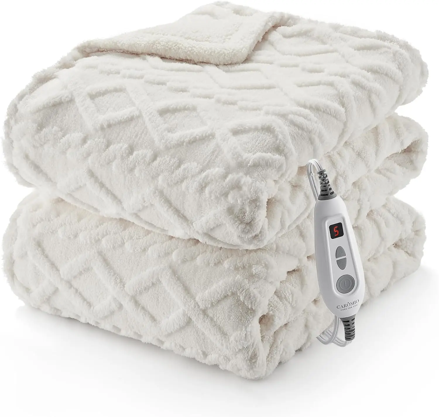 Heizdecke aus Polar-Fleece, 6 Heizstufen, Timer, 180 * 130cm | Schnellheizende Decke mit automatischer Abschaltung und LCD-Steuerung, maschinenwaschbar, Hitzeschutz