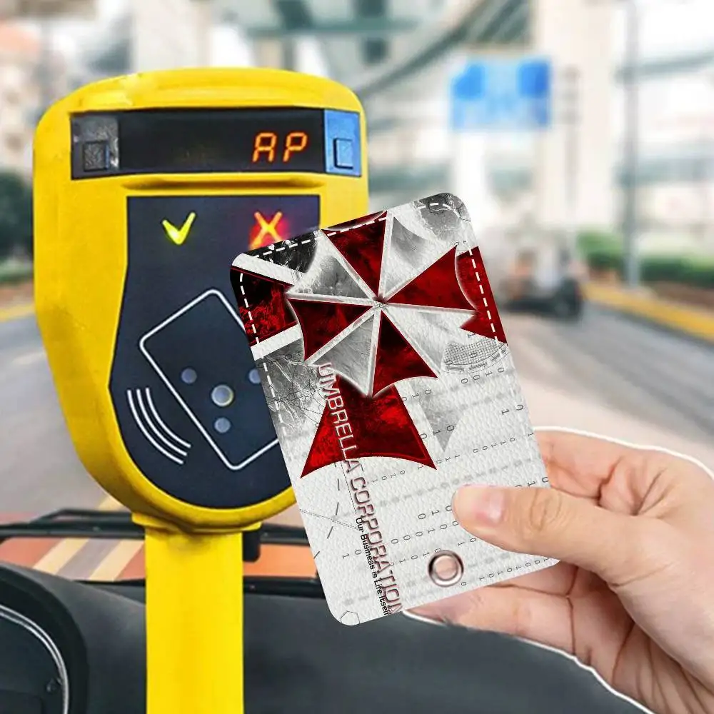 R-resident E-evil Umbrella Us TroopsS Style PU Access Card Holder With Keychain Executive Protection For Bank Card,Subway