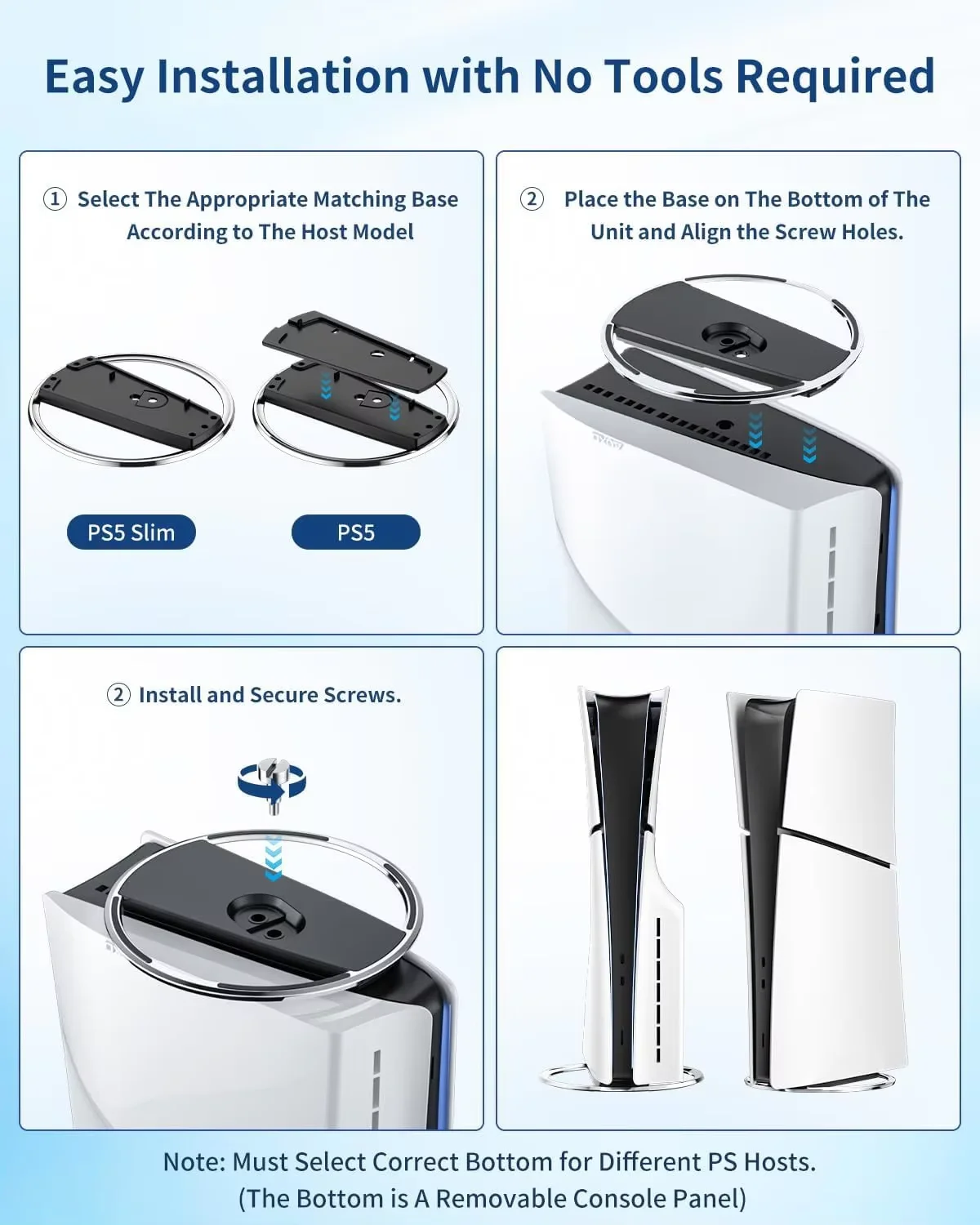 حامل تبريد عمودي معدني لوحدة التحكم PS5/Slim/Pro حامل قاعدة مضاد للانزلاق لملحقات بلاي ستيشن PS5